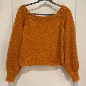 Charlotte Russe Pumpkin Orange Knit Cropped Sweater, size M